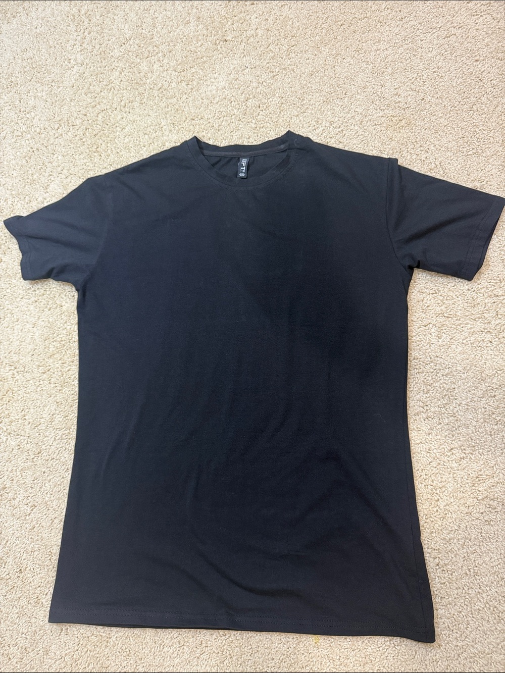 Men's Black Crew Neck Tee — Minimalist Everyday Shirt fitted 2XL